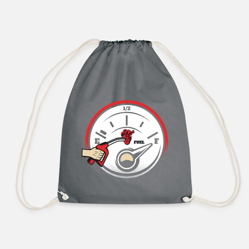 Refuelled engine heart - Drawstring Bag - grey