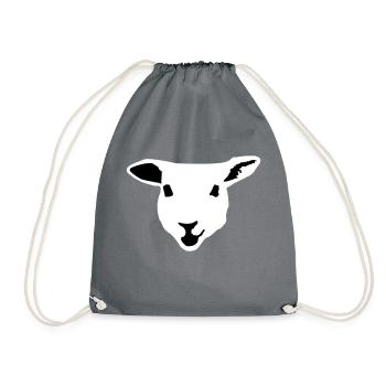 sheep, lamb - Drawstring Bag - grey - Front
