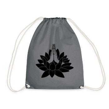 Deux mains de lotus namaste - Sac de sport léger - gris - Devant