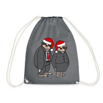 Paresseux Couple Femme Homme Noël Père Noël - Sac de sport léger - gris - Devant