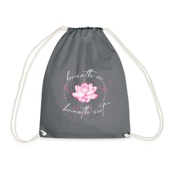 breath in breath out lotus - Turnbeutel - Grau - Vorne