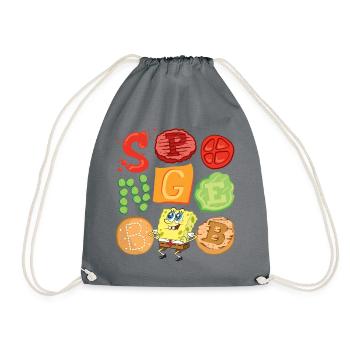 Bob l'Éponge Ingrédients Du Burger Design - Sac de sport léger - gris - Devant