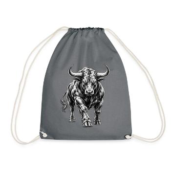 Stier Grafik - Turnbeutel - Grau - Vorne