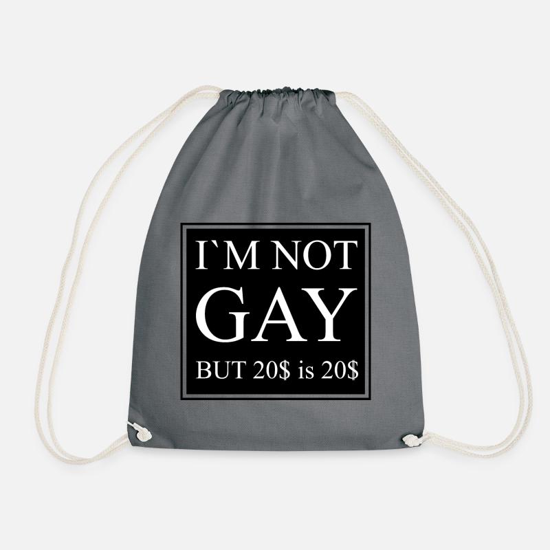 Im not gay - Drawstring Bag - grey
