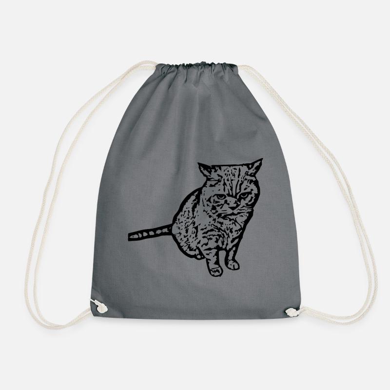 britisch Kurzhaar Katze Katze schwarz Katzen - Turnbeutel - Grau