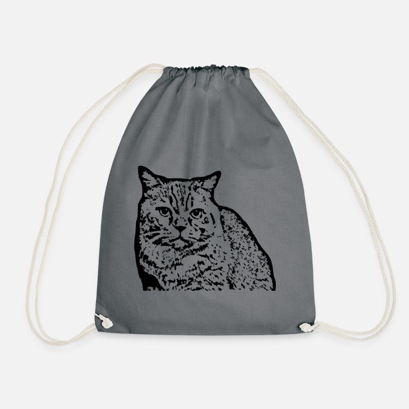 britisch Kurzhaar Katze schwarz Katze Kätzchen - Turnbeutel - Grau