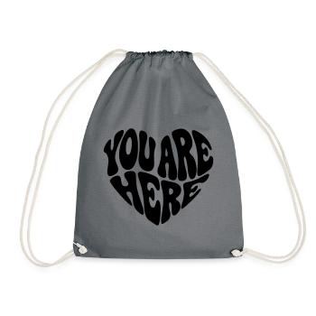 In My Heart - Valentine Retro Quote - Drawstring Bag - grey - Front