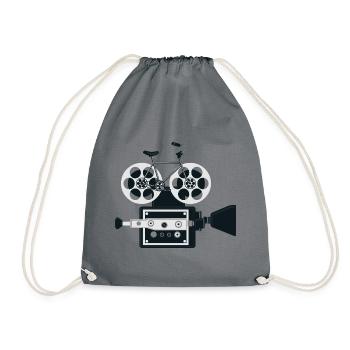 Conception de film pour rouleaux de vélo | Art photographique cycliste - Sac de sport léger - gris - Devant