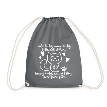 soft kitty, warm kitty, little ball of fur... - Turnbeutel - Grau - Vorne