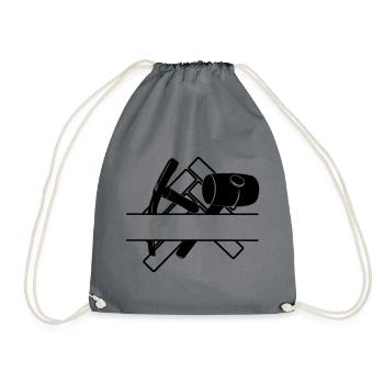 Fertigerlogo transparent mit Leiste dazwischen - Turnbeutel - Grau - Vorne