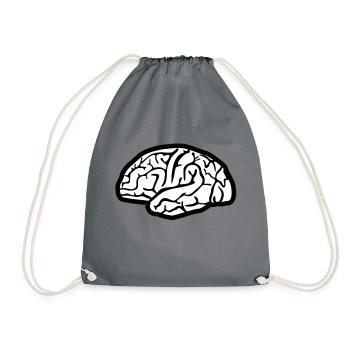 Gehirn, Brain - Turnbeutel - Grau - Vorne