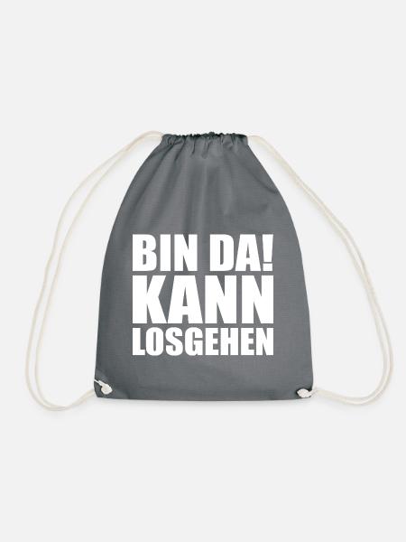 Bin da kann losgehen - Turnbeutel - Grau