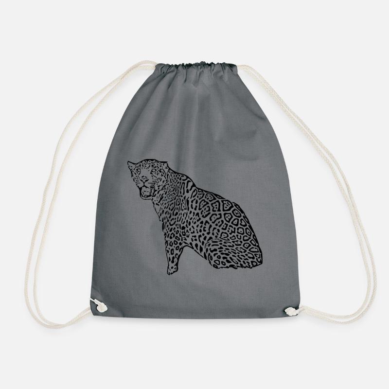 leopard schwarz - Turnbeutel - Grau