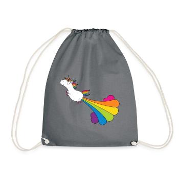 Pupsendes Einhorn - Turnbeutel - Grau - Vorne