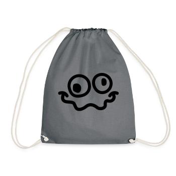 crazy smiley - Turnbeutel - Grau - Vorne