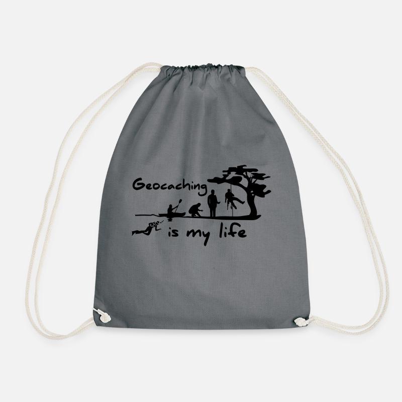 1016_geocaching_is_my_life - Turnbeutel - Grau