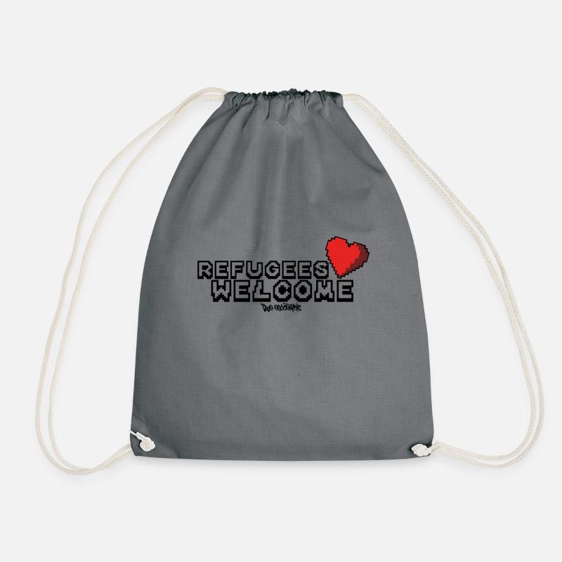Réfugiés Bienvenue Pixel Conception - Sac de sport léger - gris