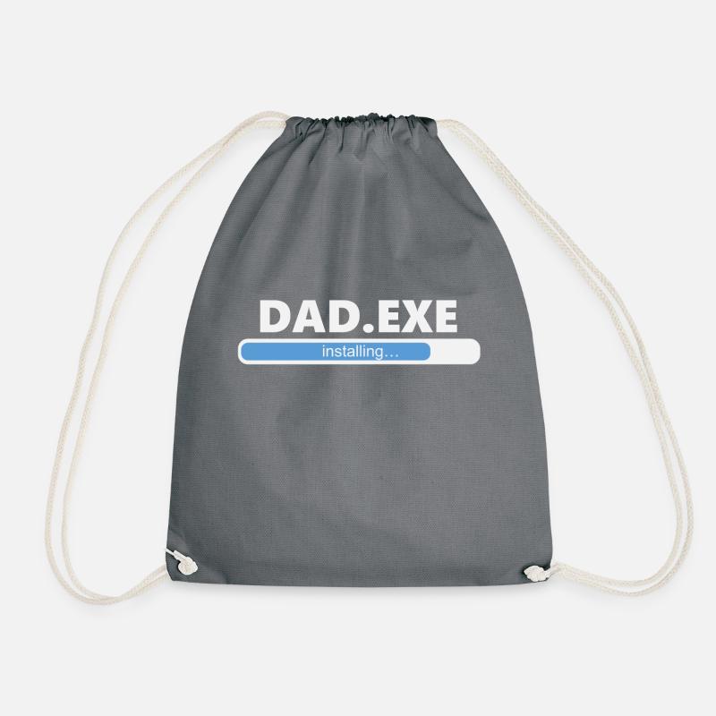 Installing Dad EXE (1055) - Drawstring Bag - grey