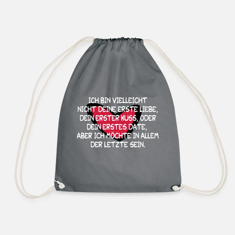 Liebeserklärung (ER) zum Valentinstag Geschenkidee - Turnbeutel - Grau