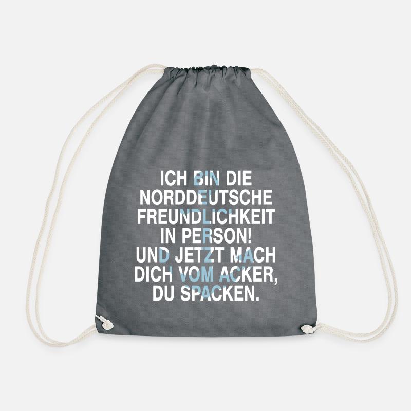 Norddeutsche Freundlichkeit du Spacken - Anker - Turnbeutel - Grau