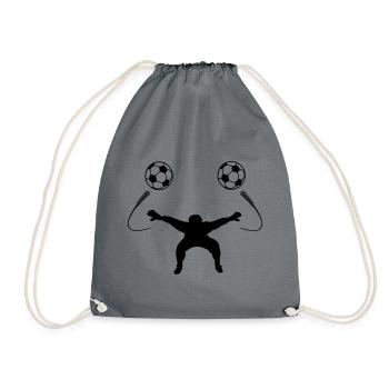 Goalkeeper or goalkeeper shadow figure - Drawstring Bag - grey - Front