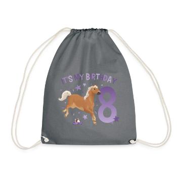 schleich® HORSE CLUB 8 Years Old Eigth Birthday - Drawstring Bag - grey - Front