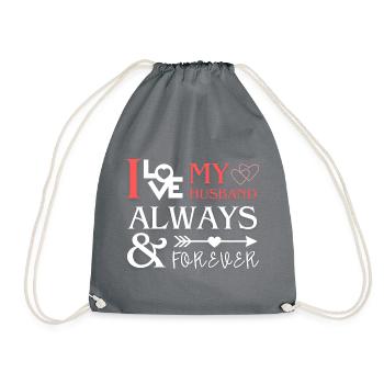 J’adore mon mari, cadeau romantique - Sac de sport léger - gris - Devant