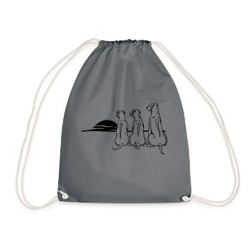 3 Rhodesian Ridgeback - Drawstring Bag - grey - Front
