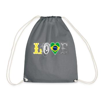 Love Brazil White - Drawstring Bag - grey - Front