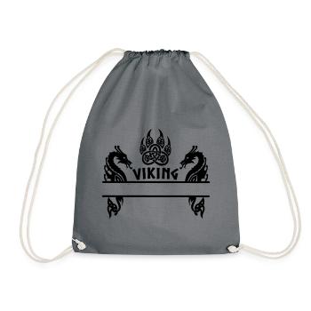 Griffe d’ours viking deux dragons plaque signalétique 8 - Sac de sport léger - gris - Devant