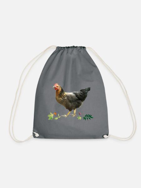 Huhn - Turnbeutel - Grau