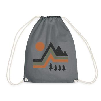 Alpine Outdoor Adventure for Hiking & Camping Fans - Drawstring Bag - grey - Front