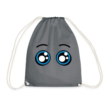 yeux mignons - yeux doux - Sac de sport léger - gris - Devant