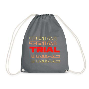 rot, orange, gelb grafisch TRIAL - Fahrrad Sport - Turnbeutel - Grau - Vorne