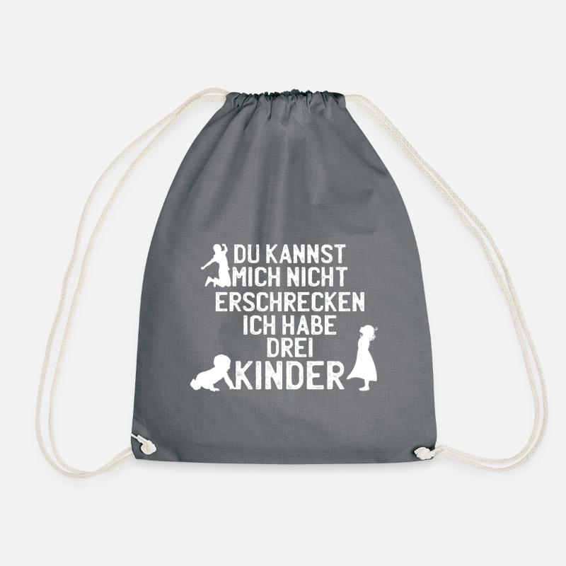 Papa Mama Geschenk Kinder Kind Eltern Drei Spruch - Turnbeutel - Grau