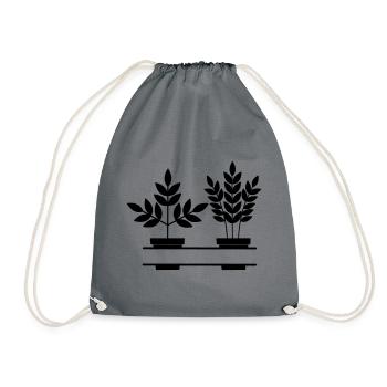 Plants banner - Drawstring Bag - grey - Front
