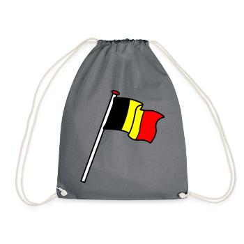 Flag Belgium Flags BE - Drawstring Bag - grey - Front