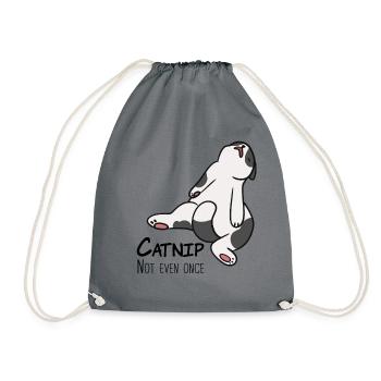Catnip... Not Even Once - Drawstring Bag - grey - Front