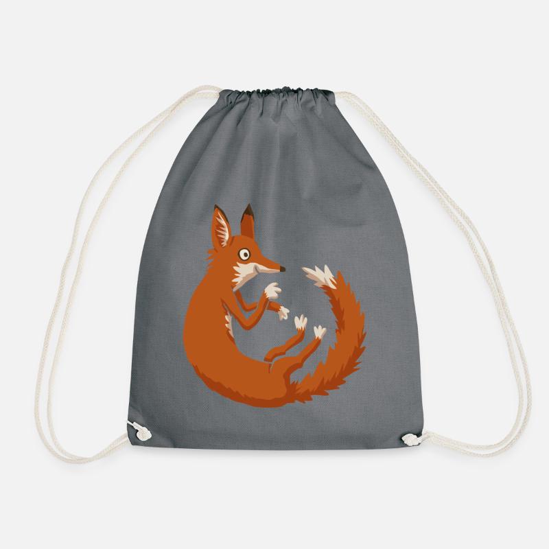 Fox - Drawstring Bag - grey