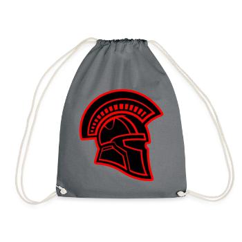 Spartan Head Warrior Sparta Helmet - Drawstring Bag - grey - Front