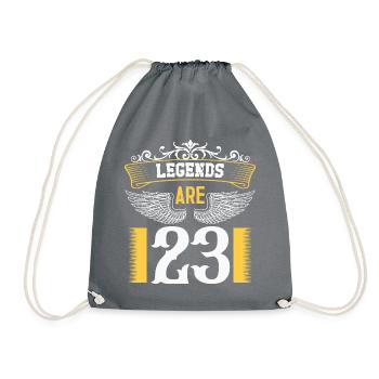 Legends are 23 years old, birthday 23 - Drawstring Bag - grey - Front