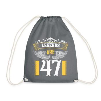 Legends are 47 years old, birthday 47 - Drawstring Bag - grey - Front