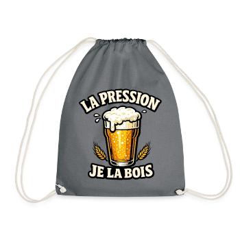 La Pression Je La Bois - Humour Apero et Bière - Sac de sport léger - gris - Devant