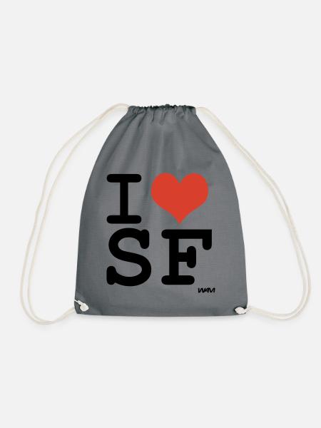 i love SF - Turnbeutel - Grau