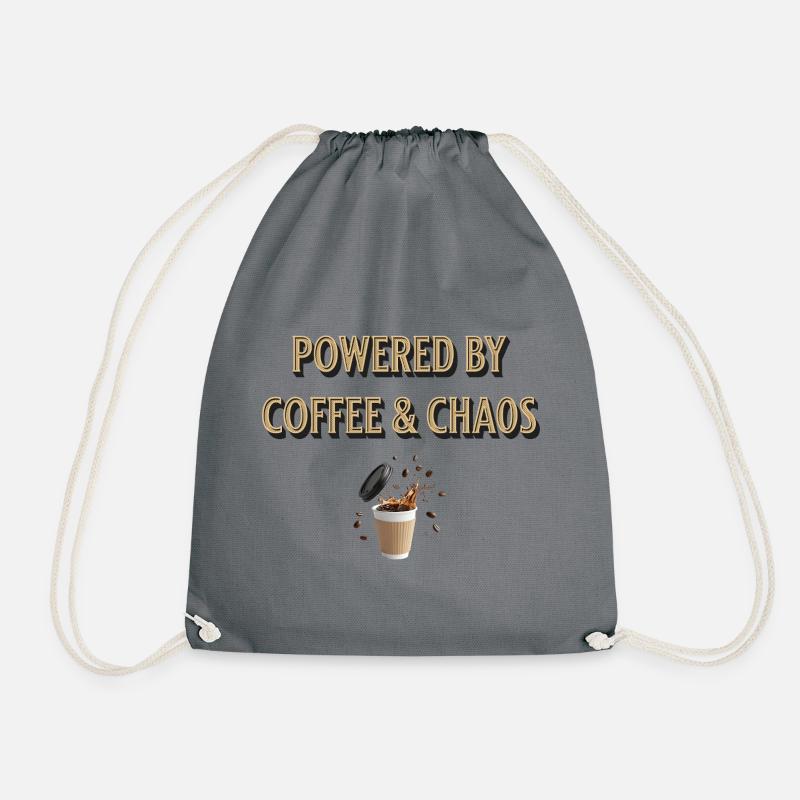 powered by coffee and chaos - Turnbeutel - Grau