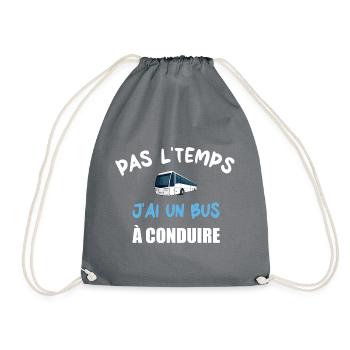Pas l'temps j'ai un bus à conduire t-shirt - Sac de sport léger - gris - Devant