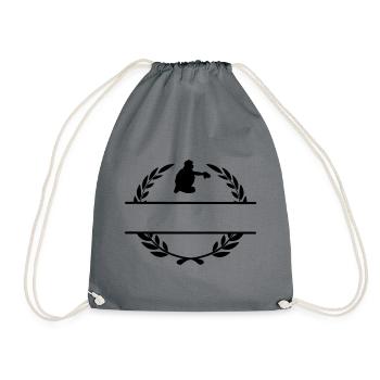 Joueur de baseball receveur en monogramme de couronne de laurier - Sac de sport léger - gris - Devant