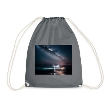 Ship at night - Drawstring Bag - grey - Front