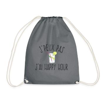 J'peux pas j'ai happy hour  - Sac de sport léger - gris - Devant