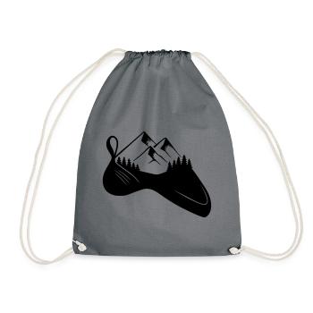 Kletterschuh trifft Berg – Climb & Nature - Turnbeutel - Grau - Vorne